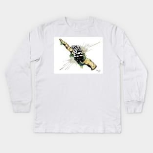 Armadillidium Maculatum "Zebra" Isopod Watercolor Kids Long Sleeve T-Shirt